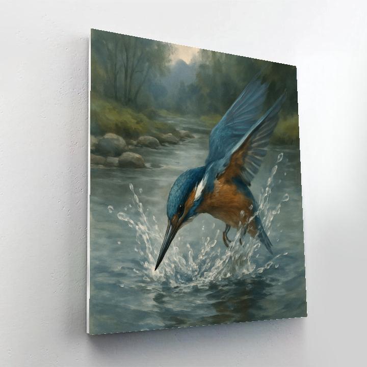 Kingfisher Mirror Dive paint by numbers