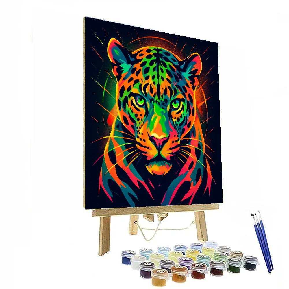 Electric Jaguar Pulse Portrait Numbered painting kits
