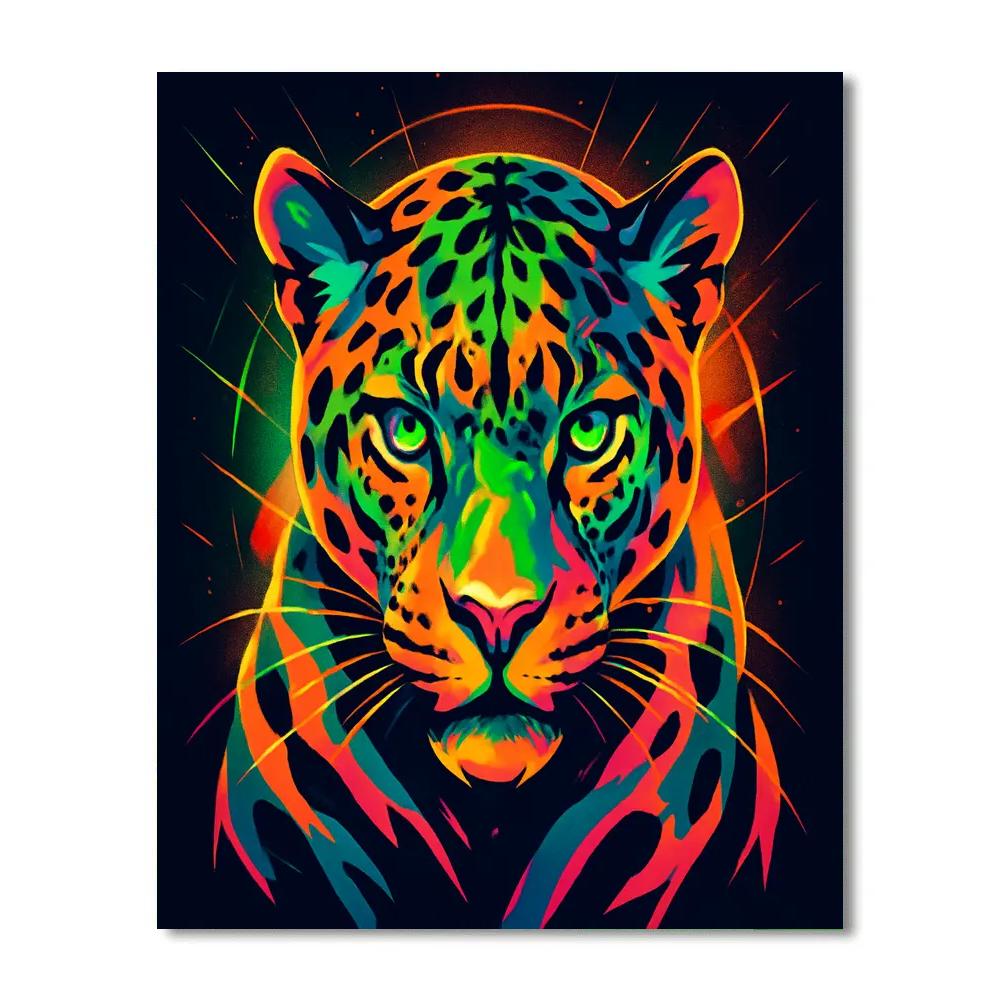 Electric Jaguar Pulse Portrait Numbered painting kits