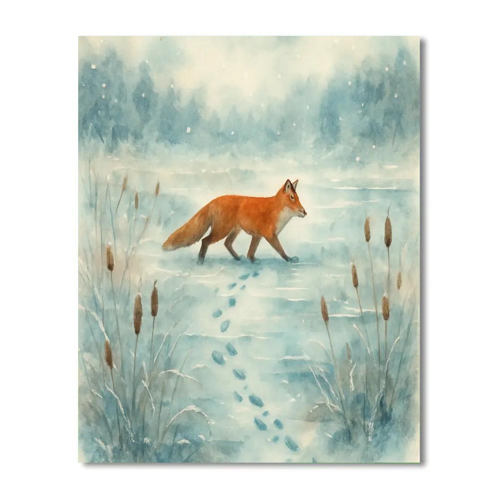 Fox Tracks Through Silver Marsh Painting by numbers kit