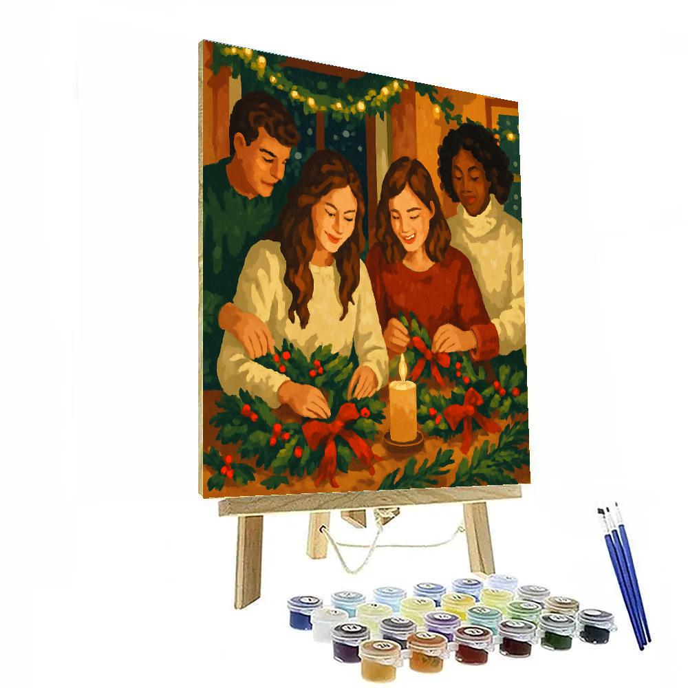 Winter Wreath Workshop Paint by numbers art