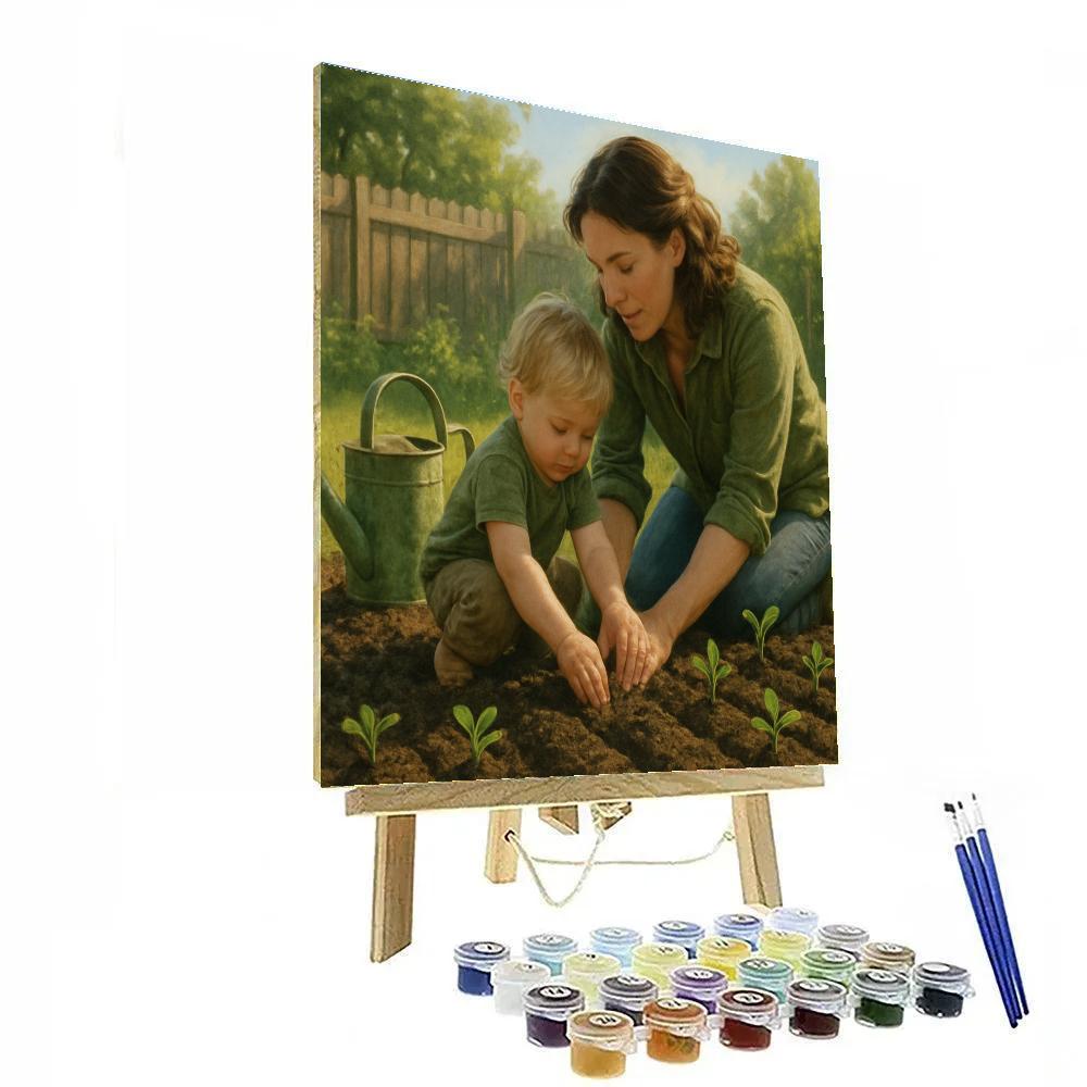 Garden Planting Day With Mom paint by color