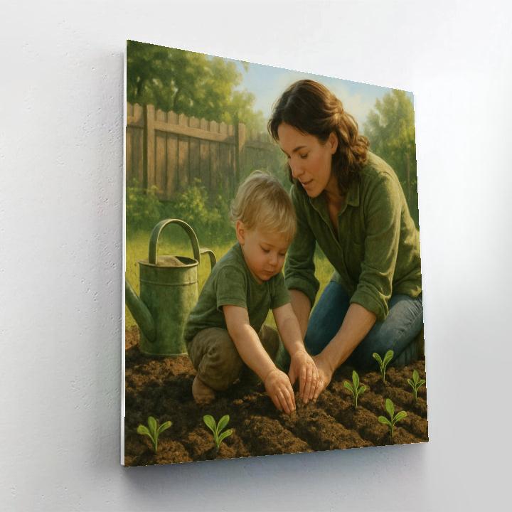 Garden Planting Day With Mom paint by color