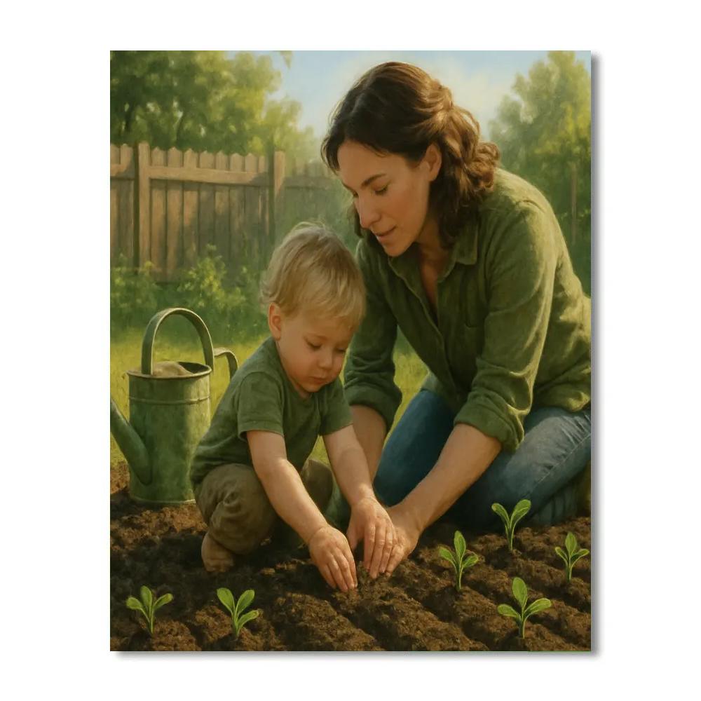 Garden Planting Day With Mom paint by color