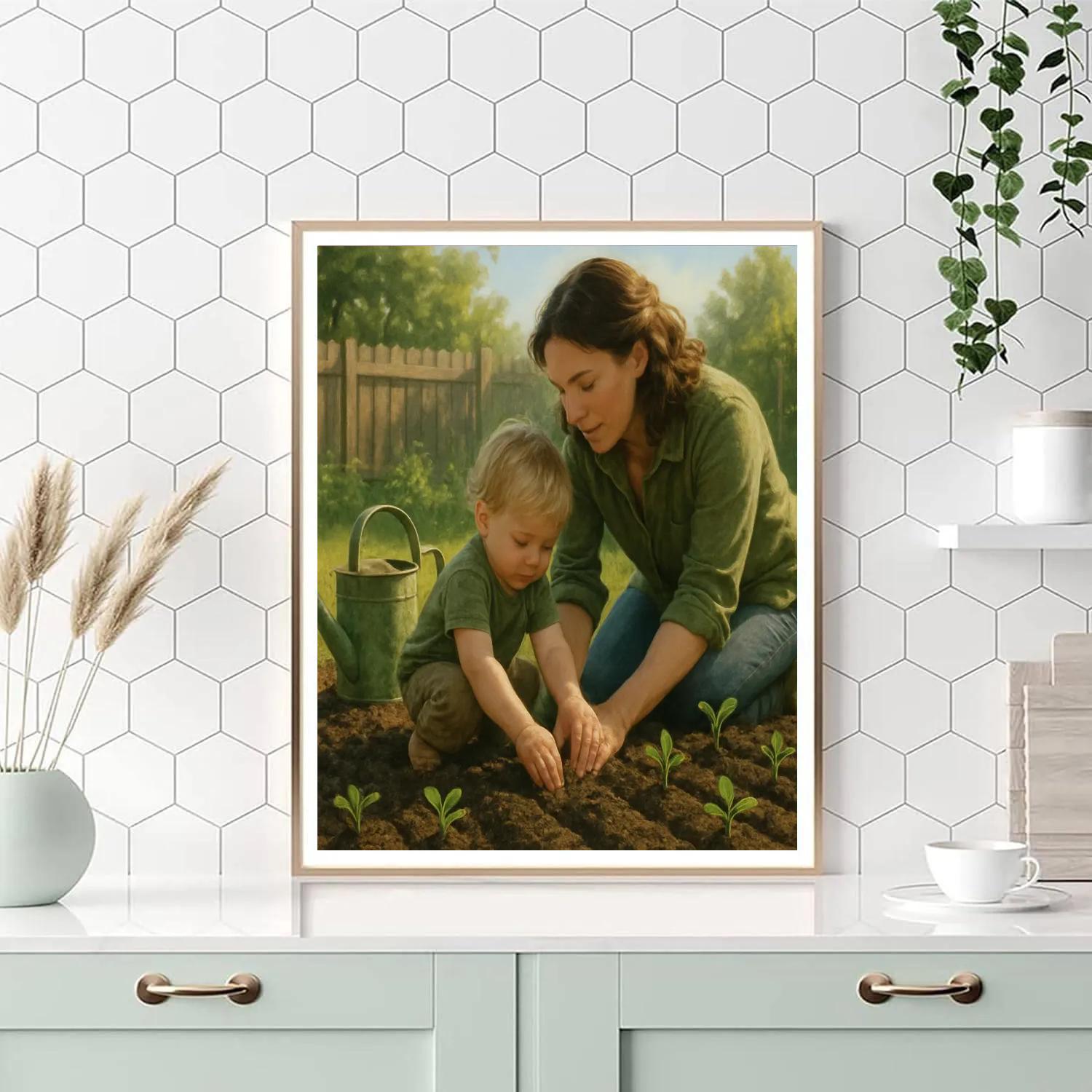 Garden Planting Day With Mom paint by color