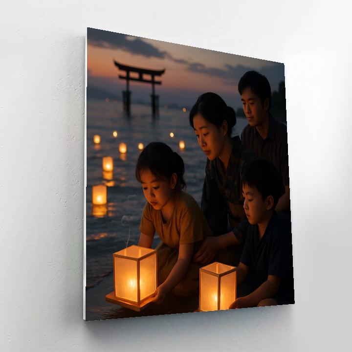 Obon Lantern Floating Memorial paint by number
