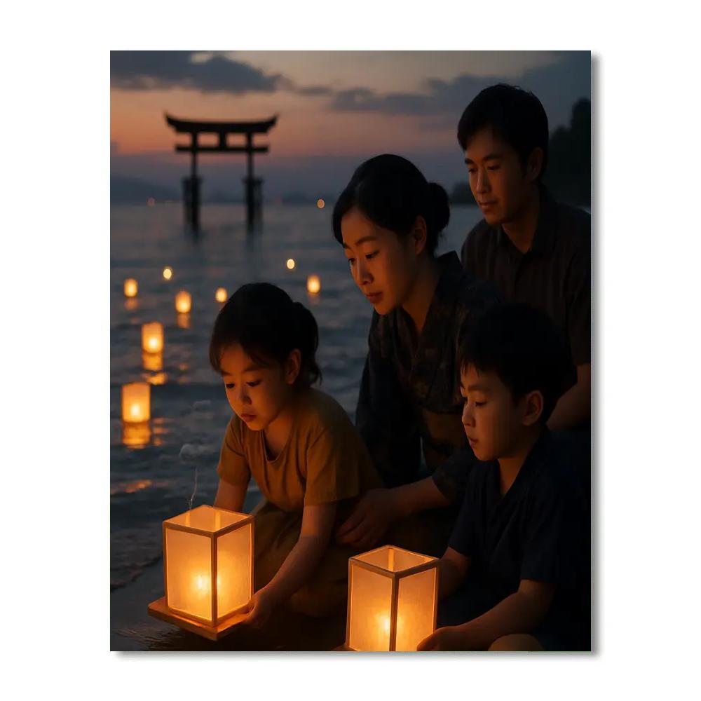 Obon Lantern Floating Memorial paint by number