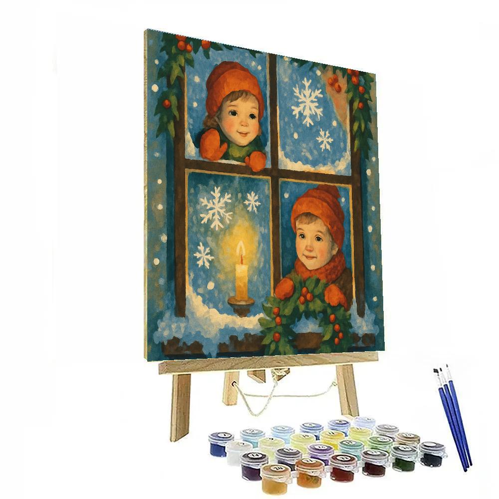 Frosty Window Wishes Painting by numbers kit