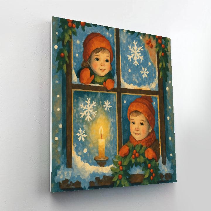 Frosty Window Wishes Painting by numbers kit