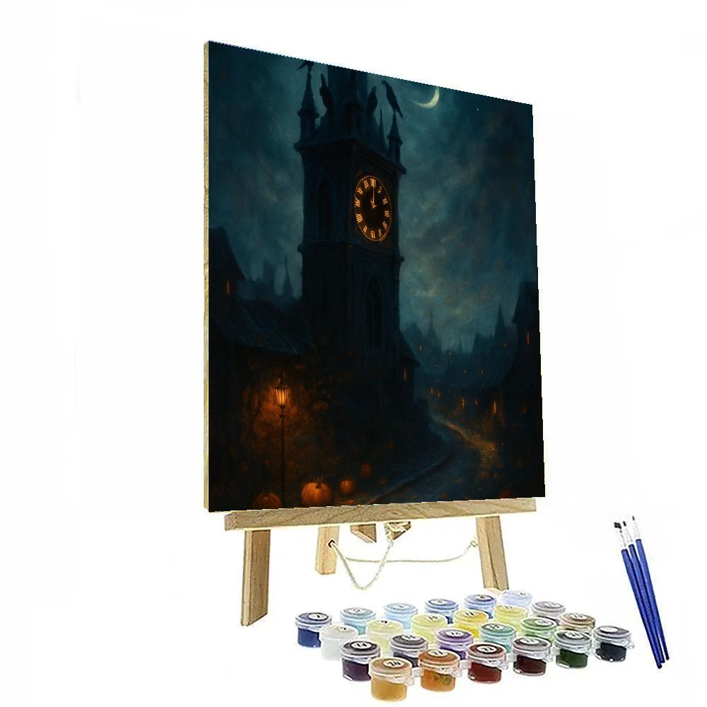 Clocktower Raven Watch paint by numbers