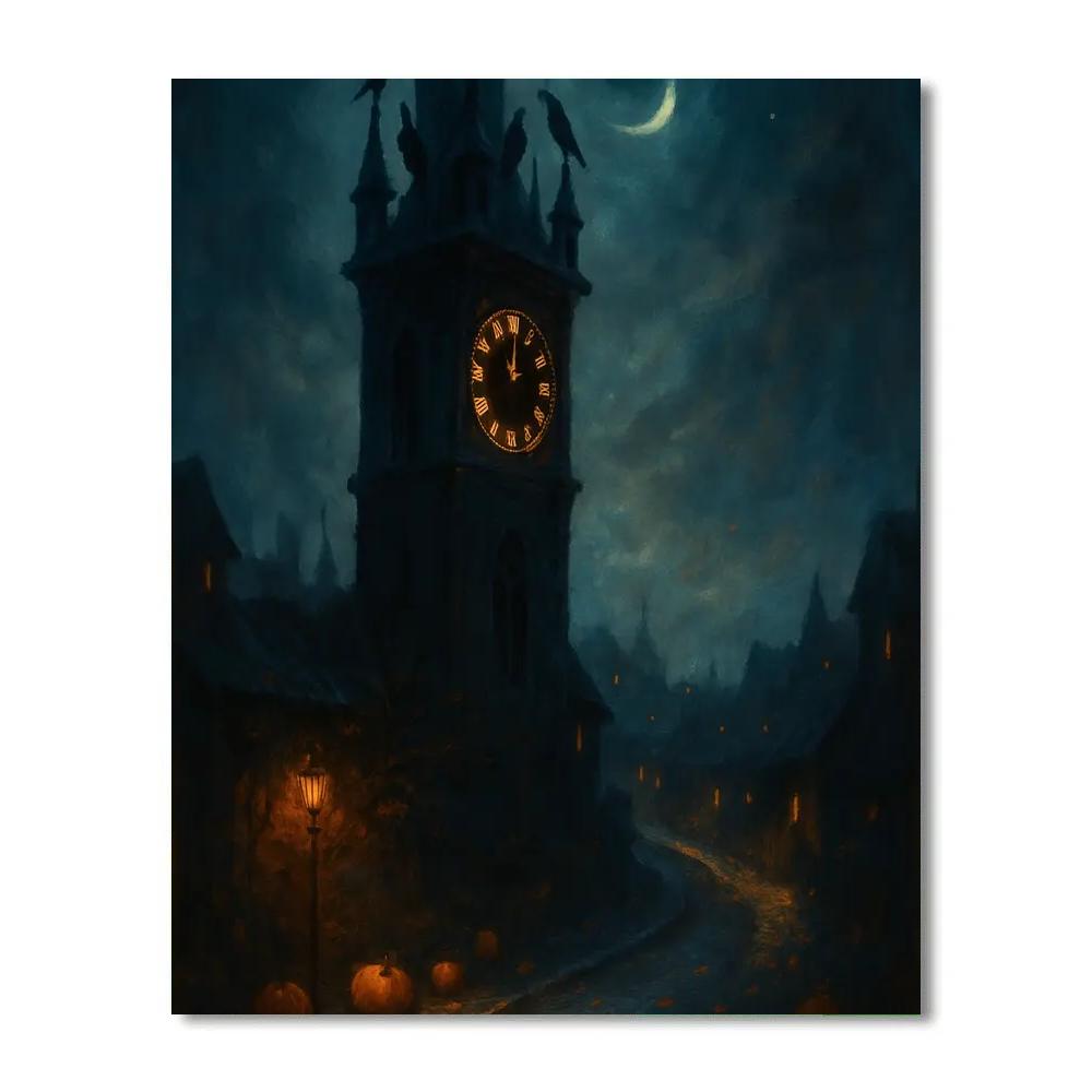 Clocktower Raven Watch paint by numbers
