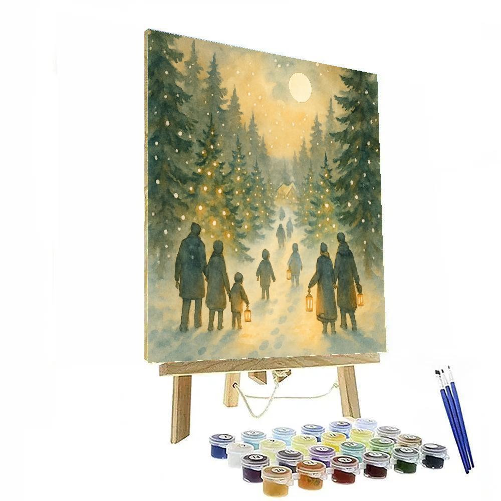 Lantern Walk Through Pine Alley Paint by numbers kits