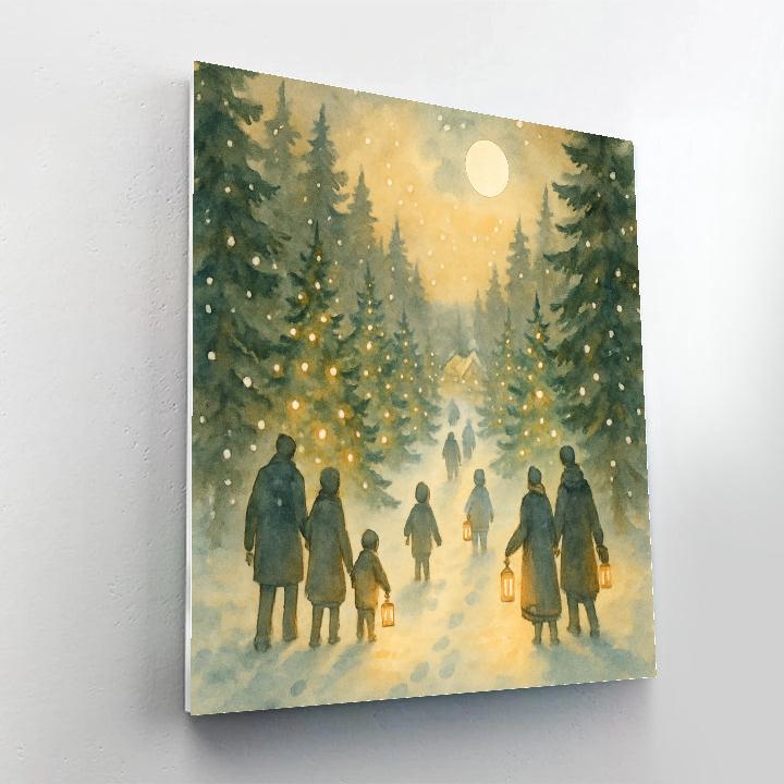 Lantern Walk Through Pine Alley Paint by numbers kits