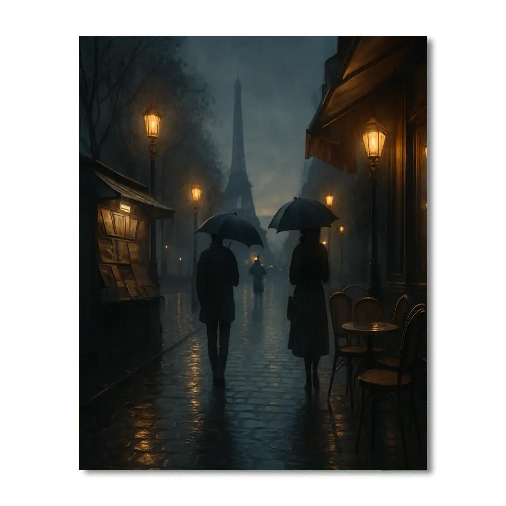 Paris Rain And Reflections Paint by numbers kits