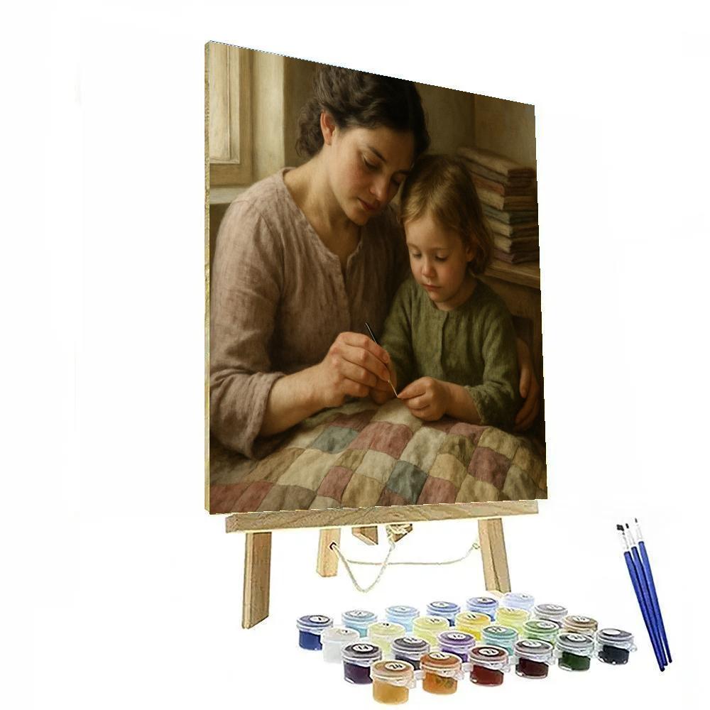 Mom And Child Sewing Memories Painting by numbers kit