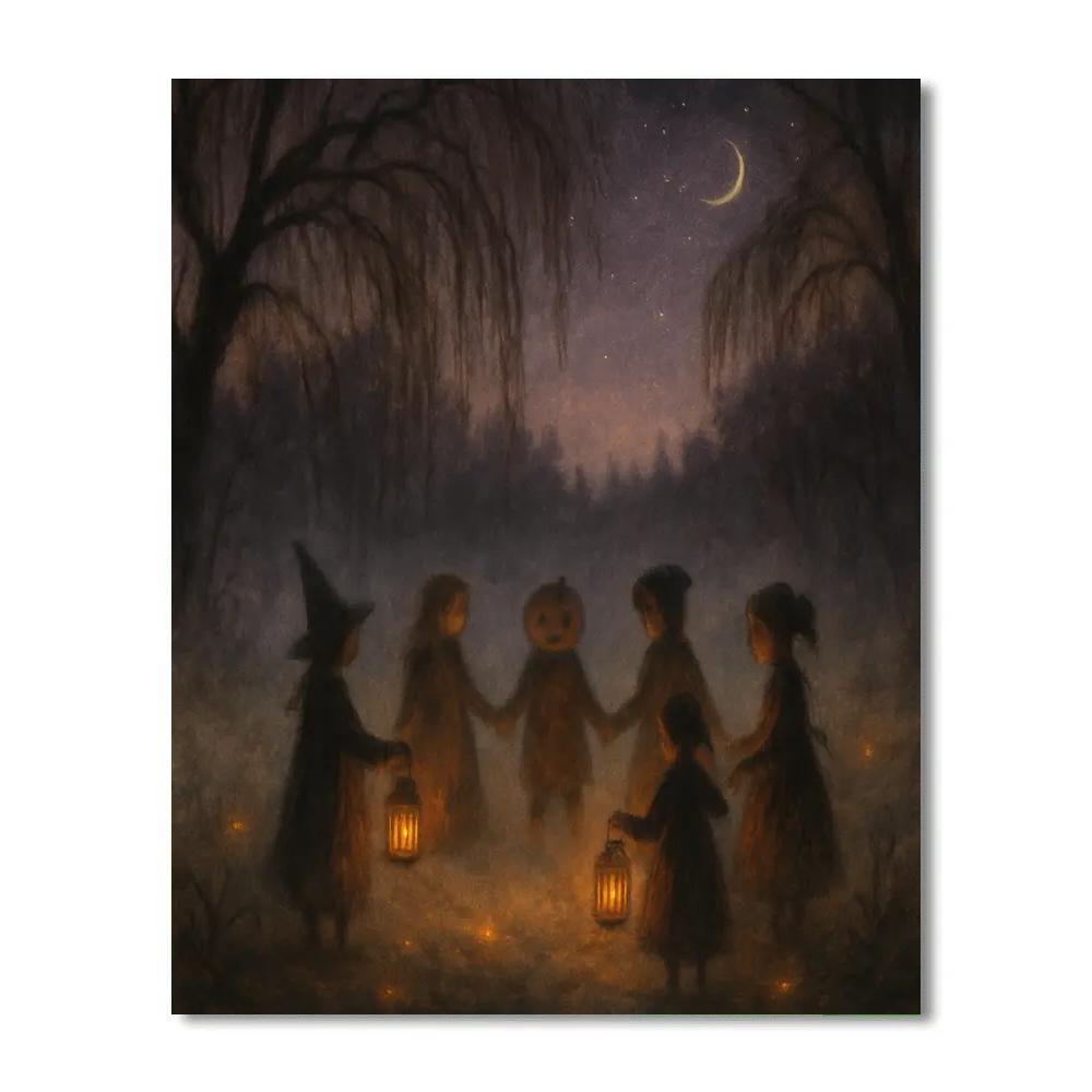 Foggy Hollow Lantern Circle Painting by numbers kit