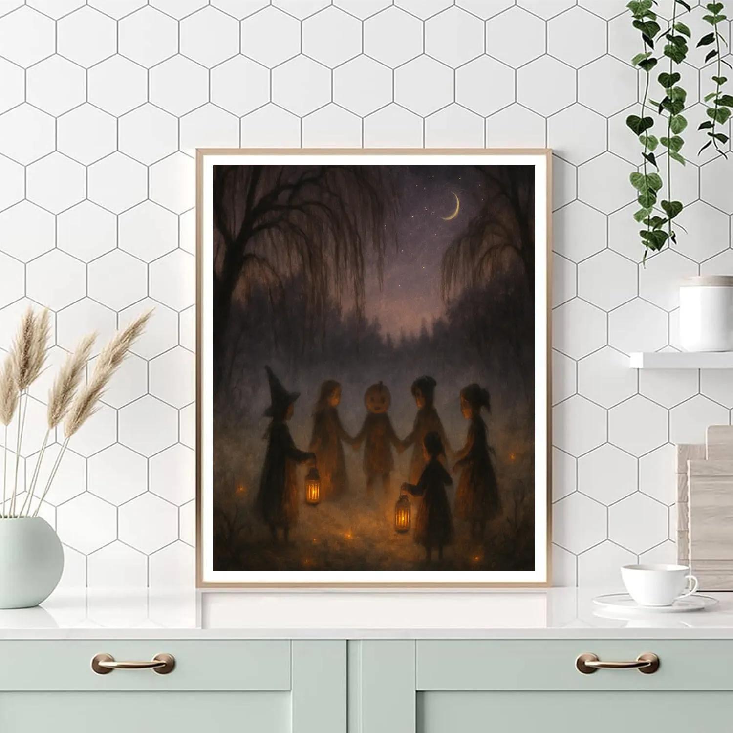 Foggy Hollow Lantern Circle Painting by numbers kit