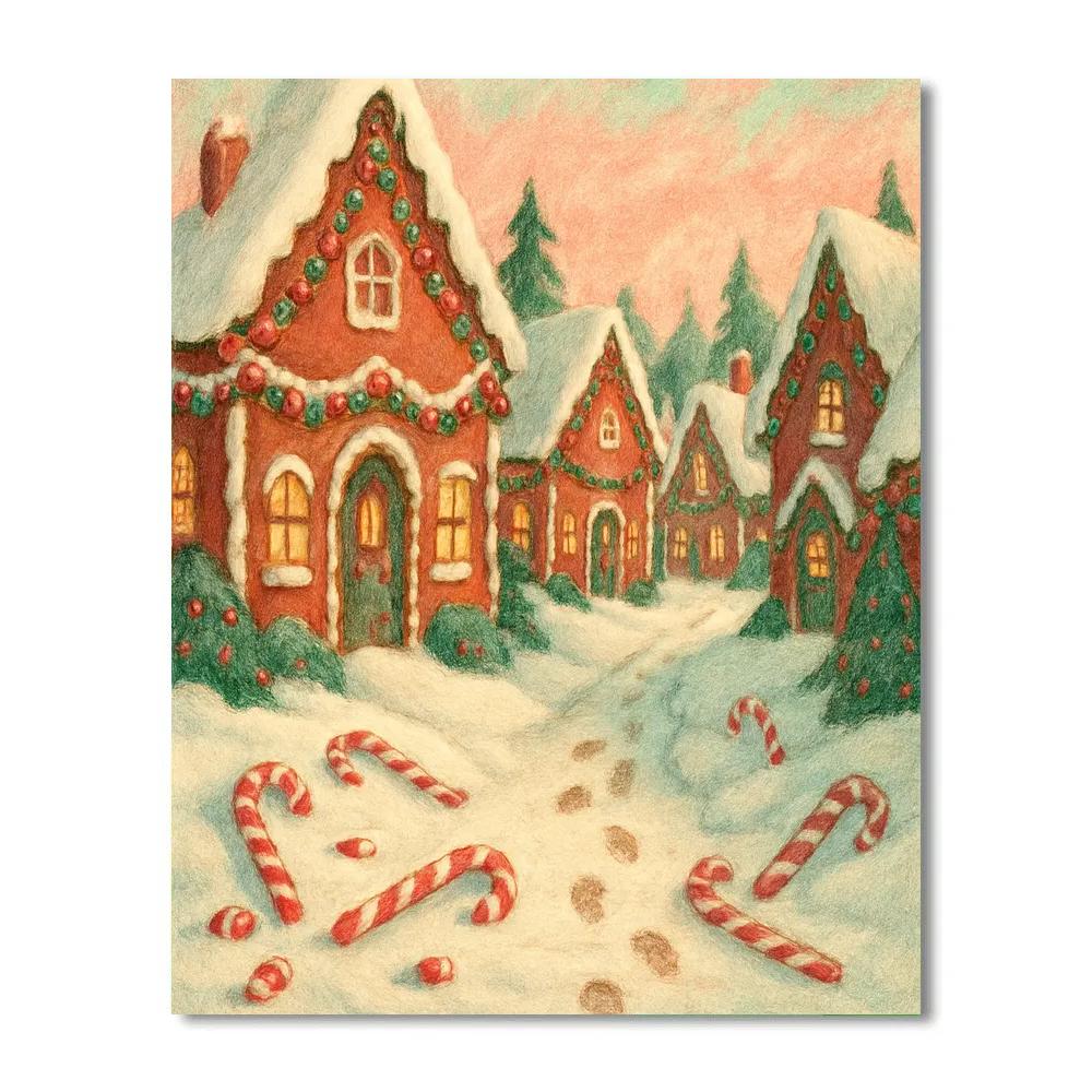 Gingerbread Cottage Lane Paint by numbers kits