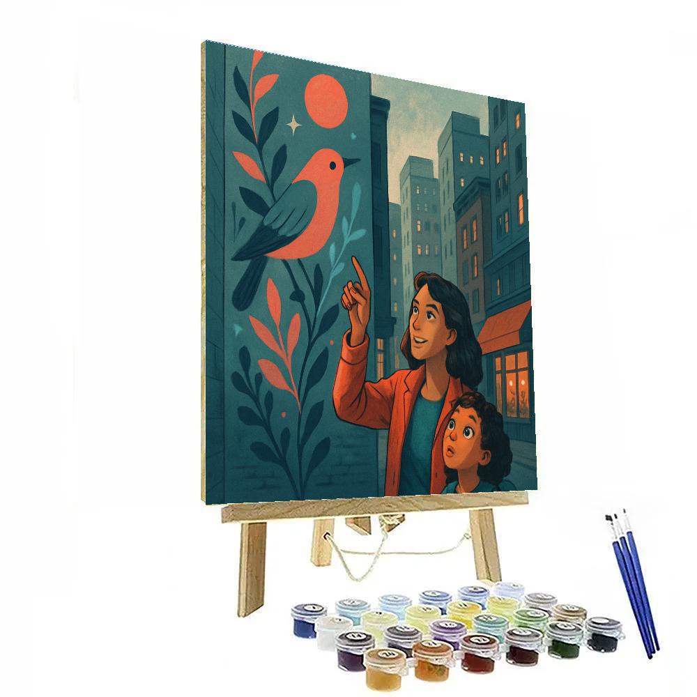 Mother And Child Exploring The City paint by numbers