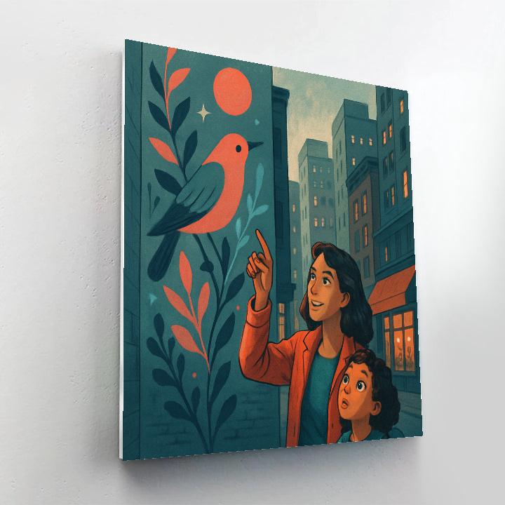 Mother And Child Exploring The City paint by numbers