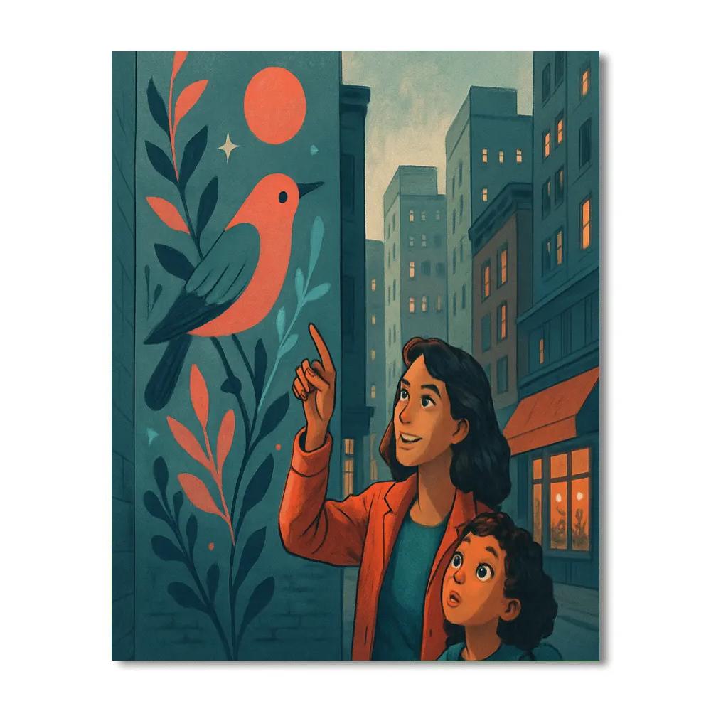 Mother And Child Exploring The City paint by numbers