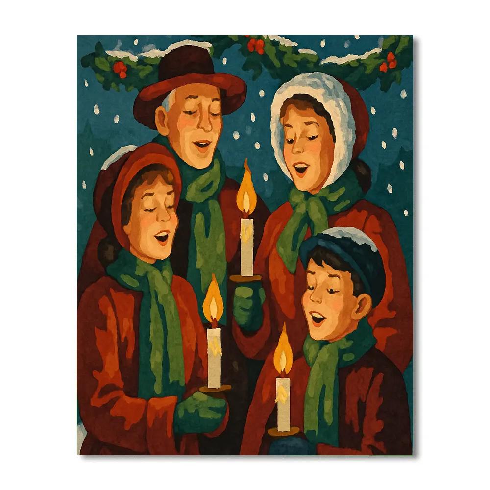 Candles And Caroling Cheer Paint by numbers kits