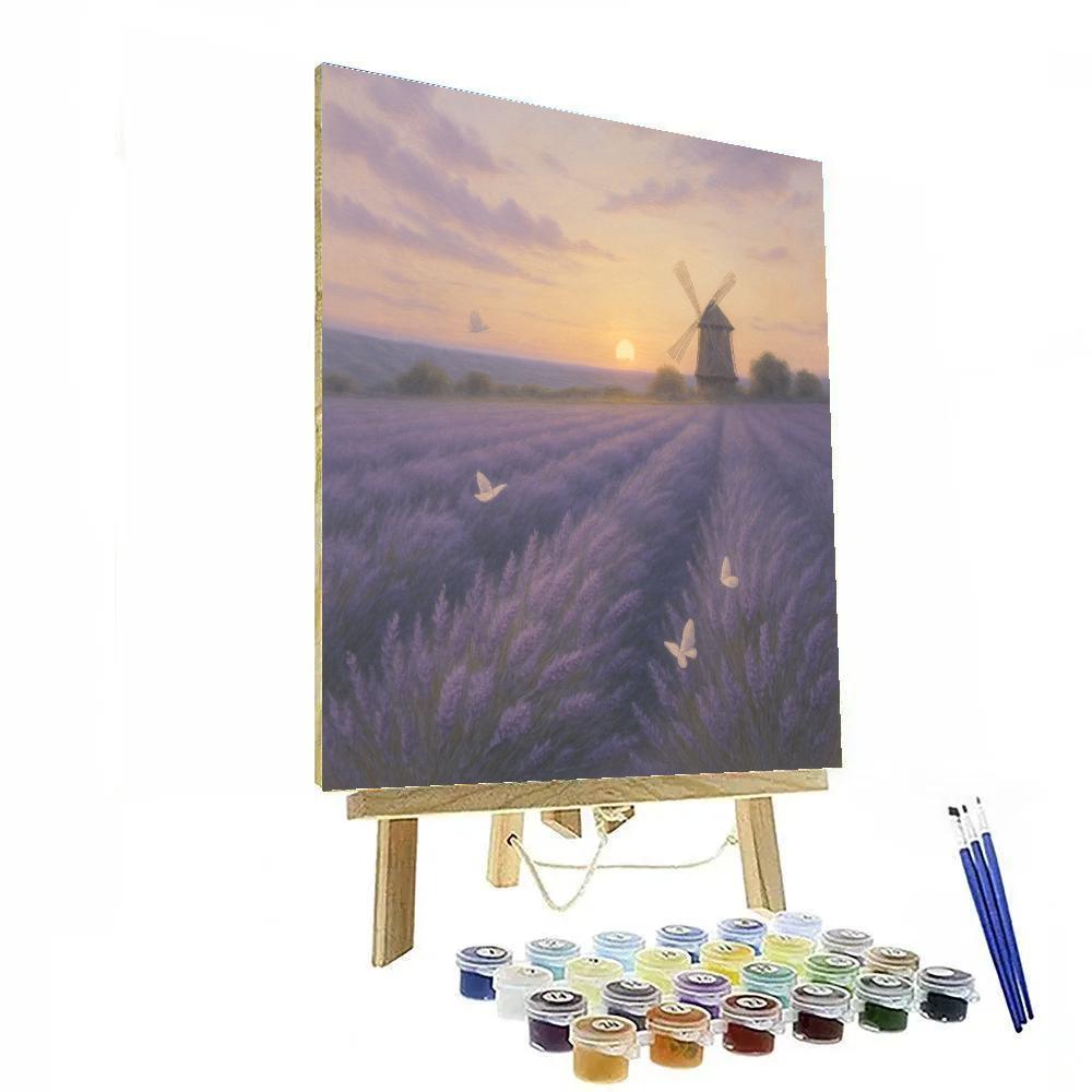 Lavender Field Evening Drift paint by numbers