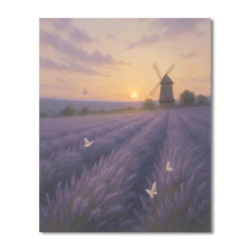 Lavender Field Evening Drift paint by numbers