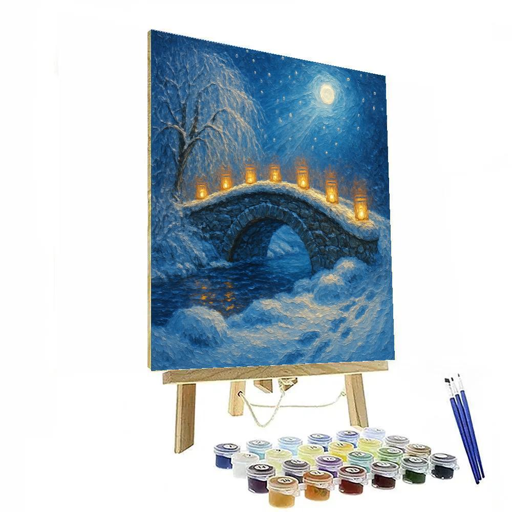 Silent Night Snowy Bridge Numbered painting kits