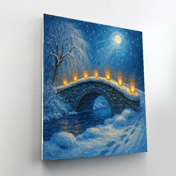 Silent Night Snowy Bridge Numbered painting kits