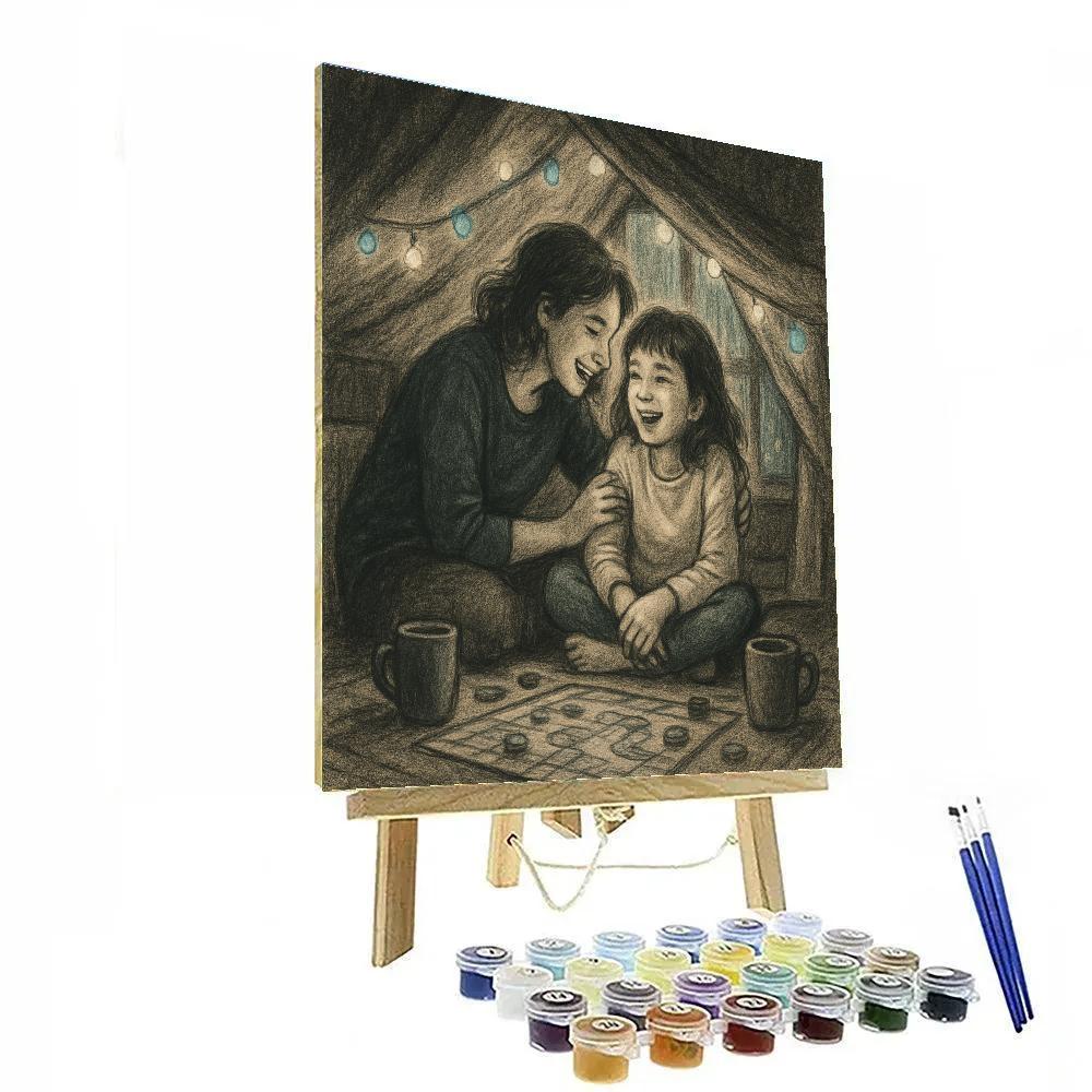 Rainy Day Fort With Mom Painting by numbers kit