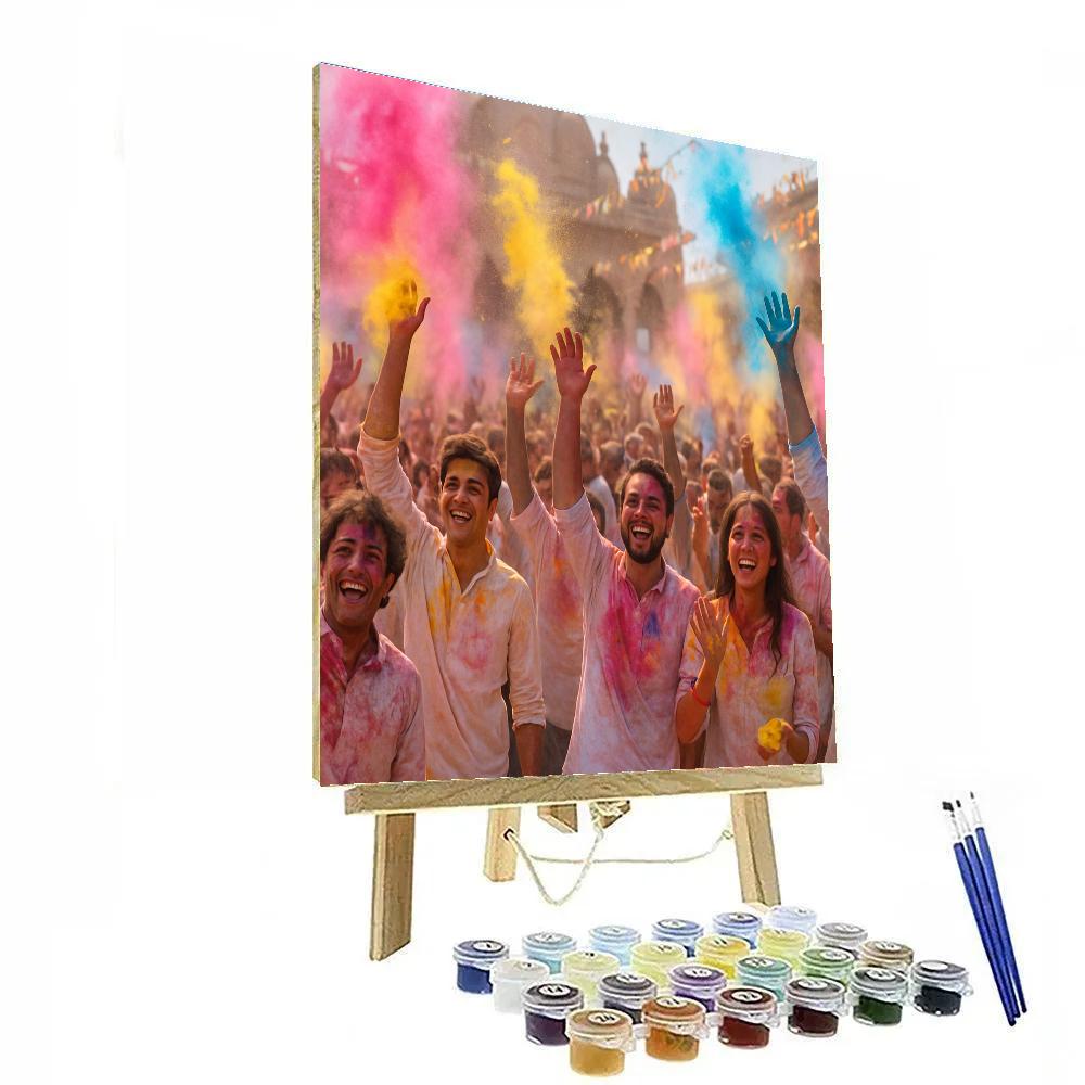 Colorful Holi Festival Powder Celebration Paint by numbers kits