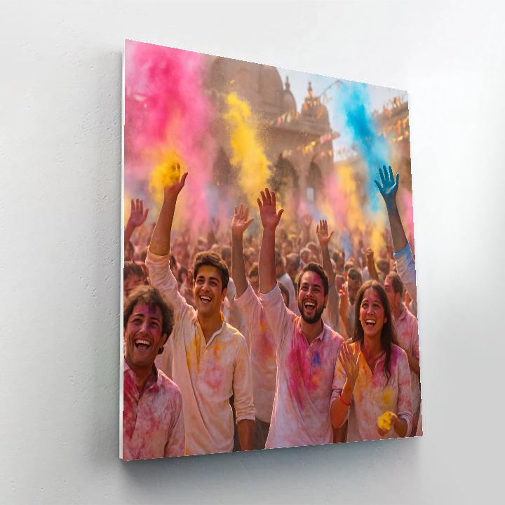 Colorful Holi Festival Powder Celebration Paint by numbers kits