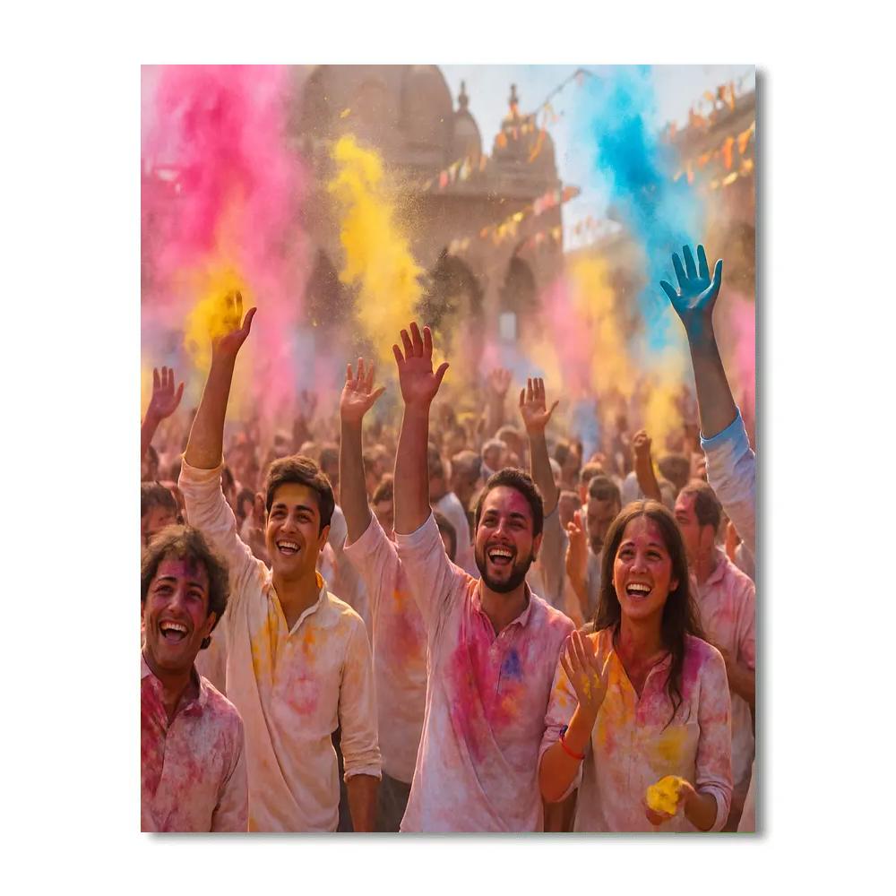 Colorful Holi Festival Powder Celebration Paint by numbers kits