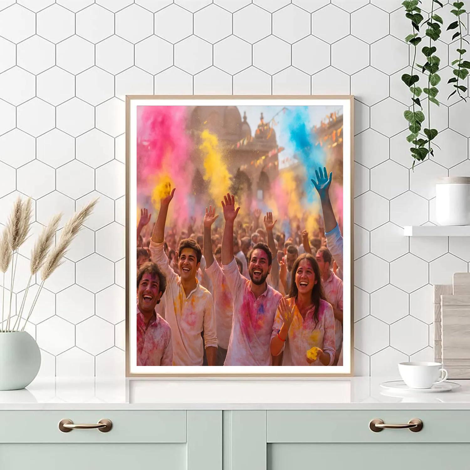 Colorful Holi Festival Powder Celebration Paint by numbers kits