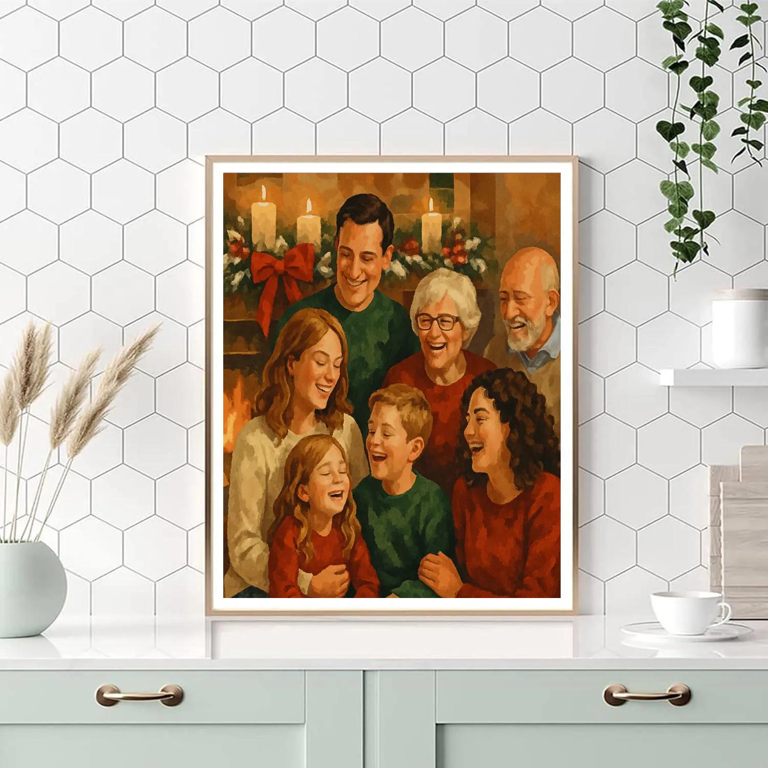 Ribboned Hearthside Gathering paint by numbers