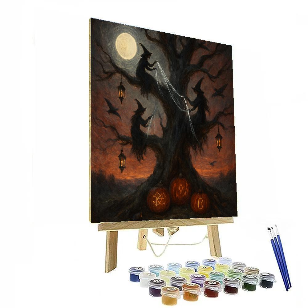 Twilight Witching Tree paint by number