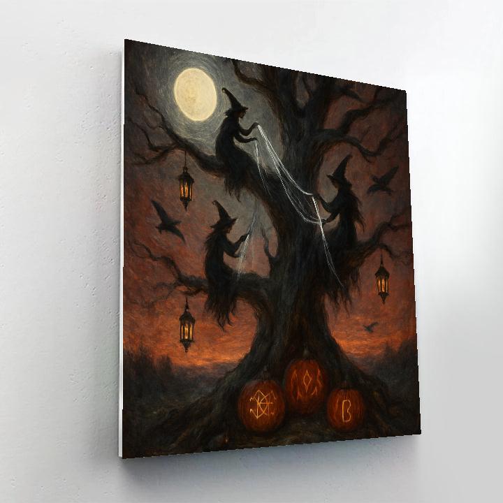 Twilight Witching Tree paint by number