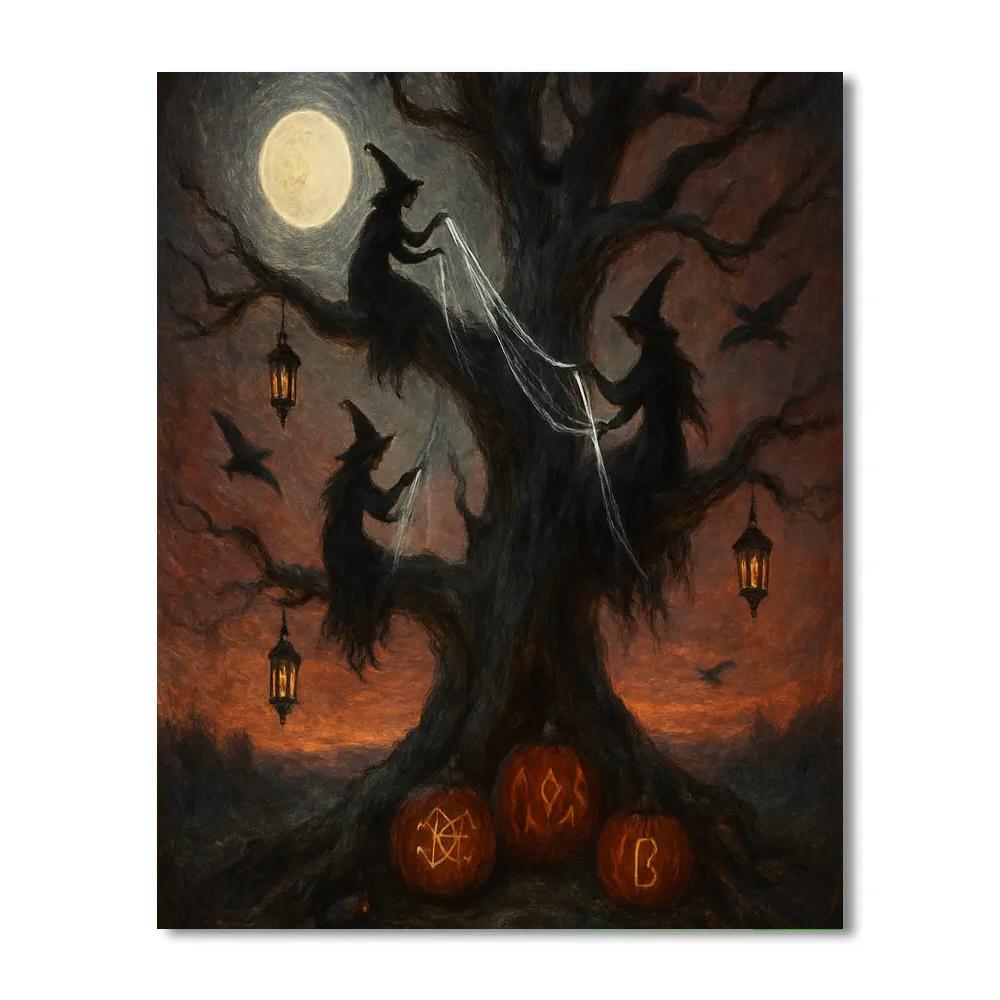 Twilight Witching Tree paint by number