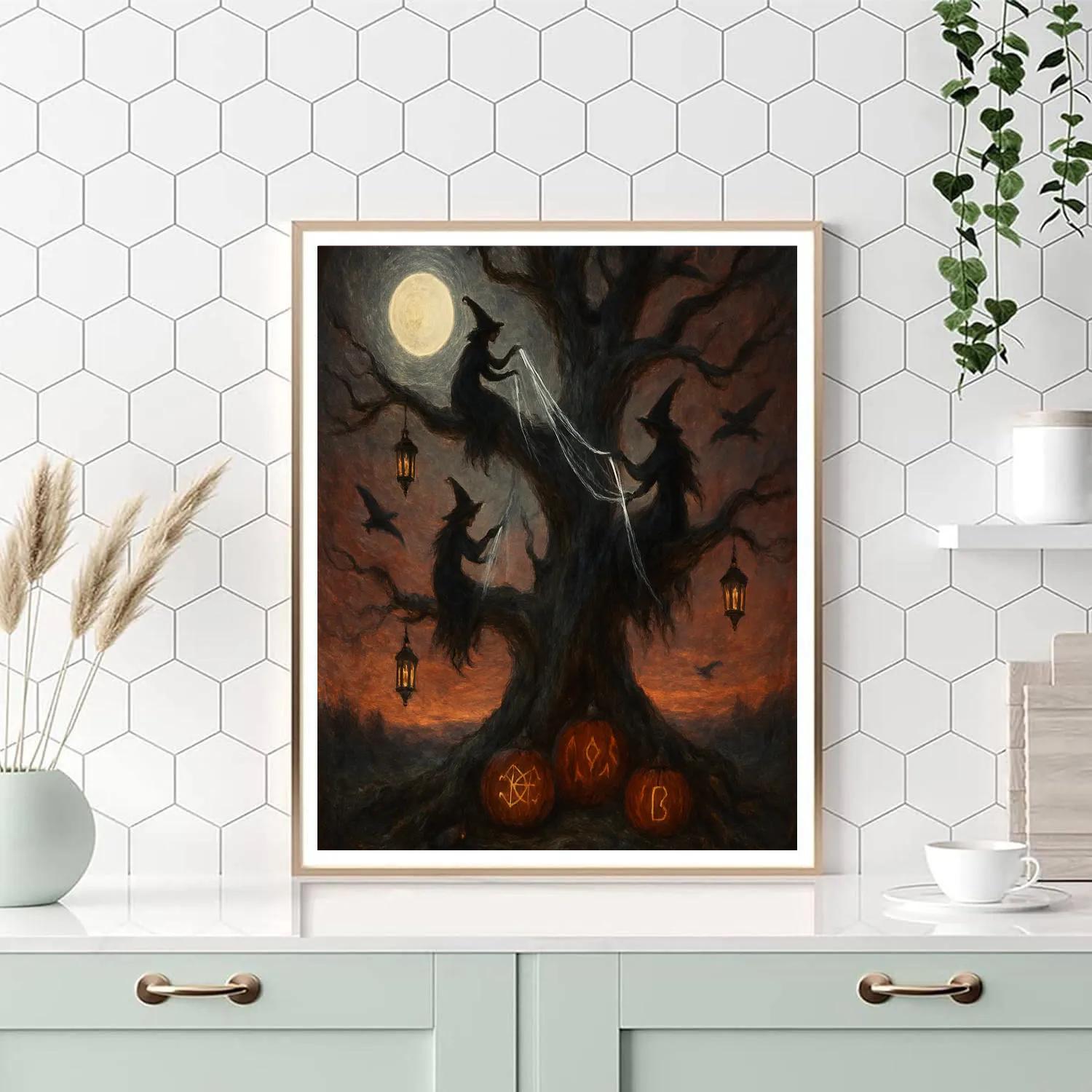 Twilight Witching Tree paint by number
