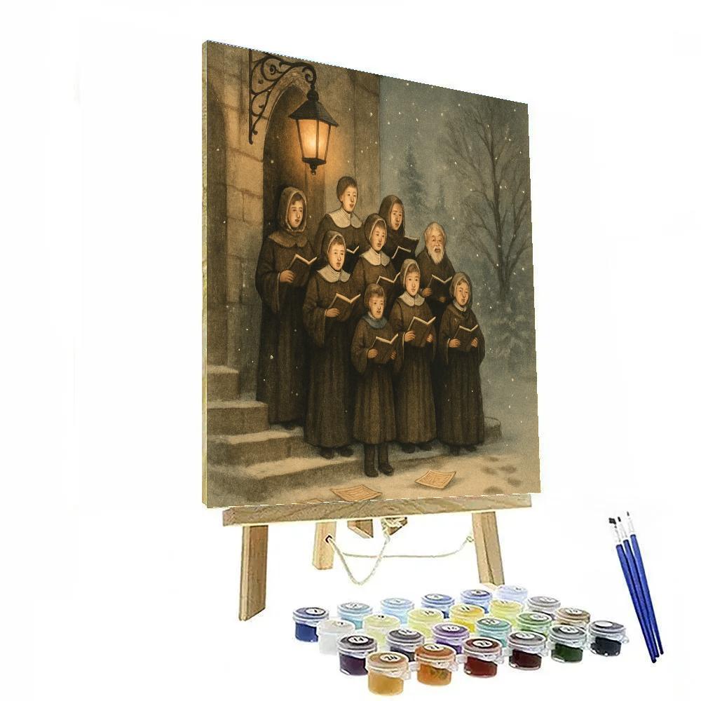 Midnight Choir On Frosted Steps paint by color