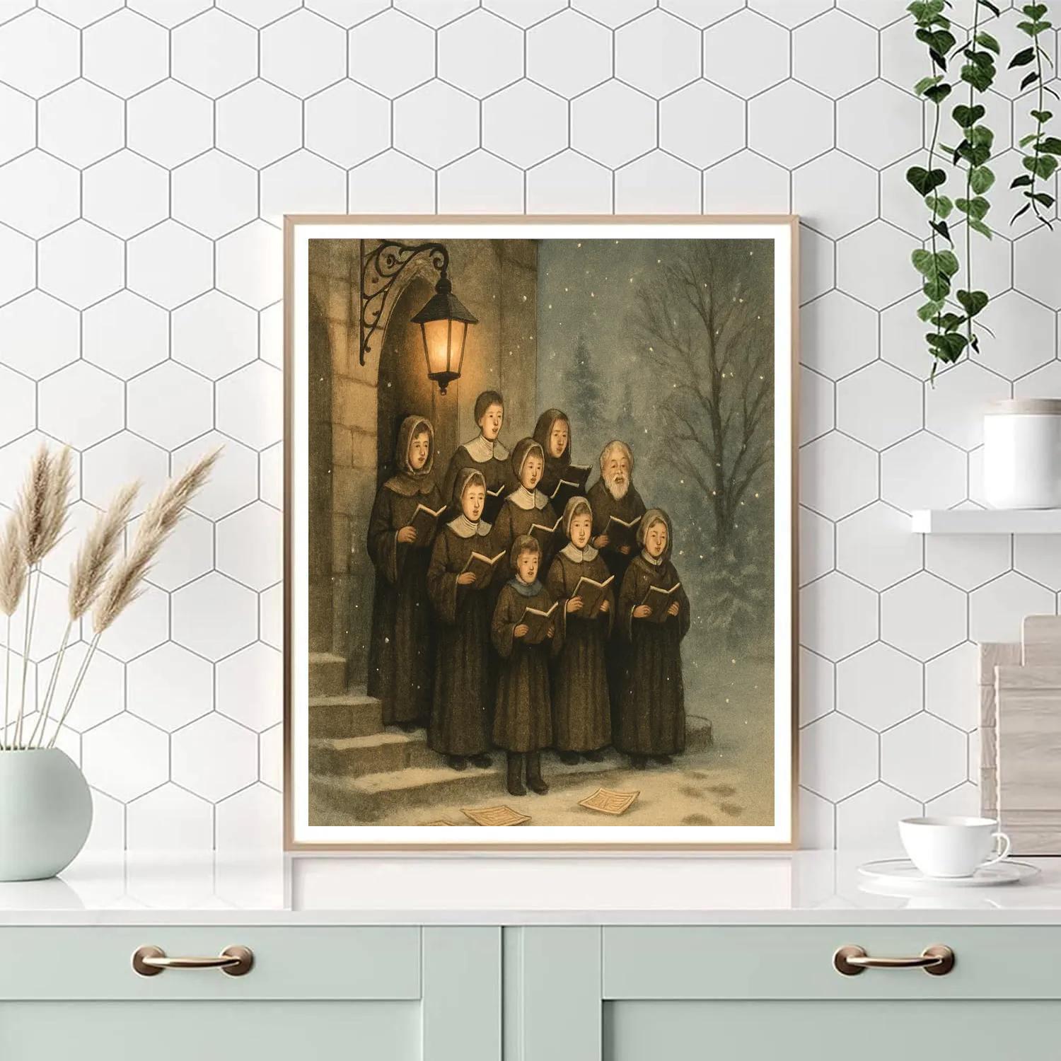 Midnight Choir On Frosted Steps paint by color