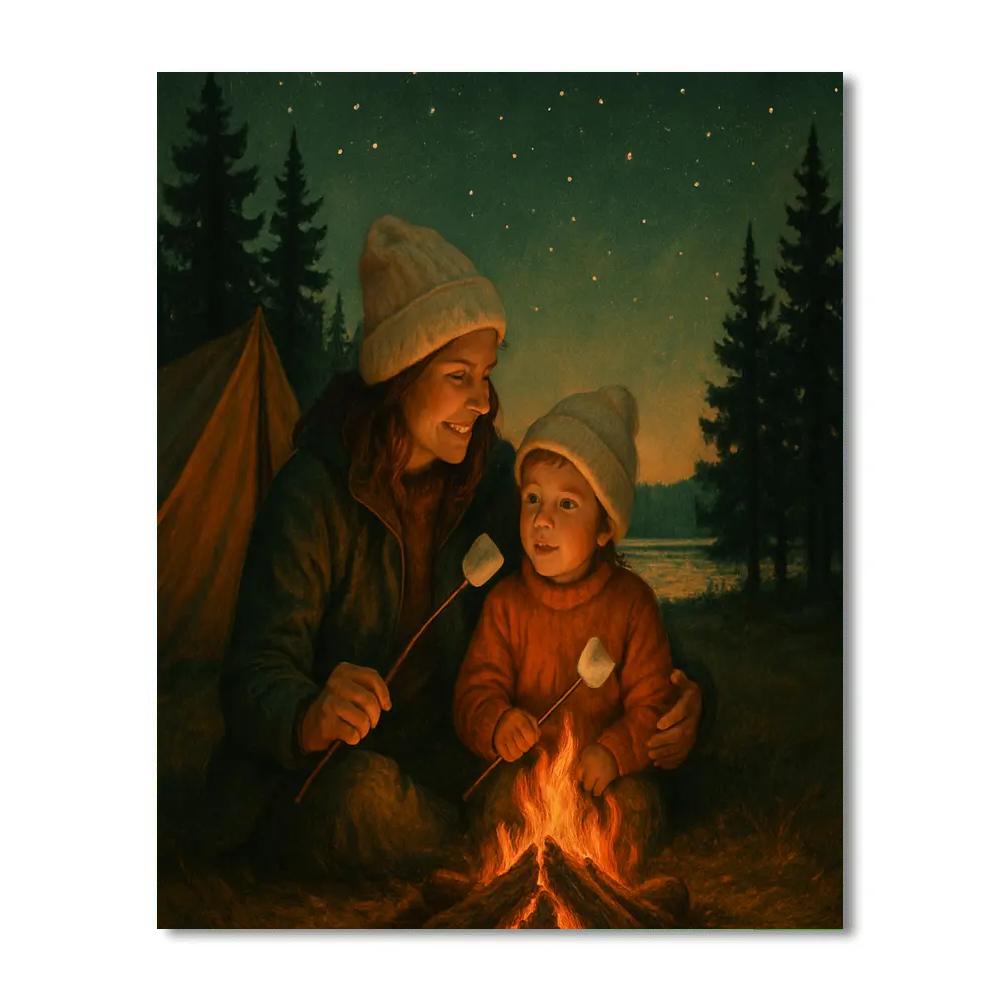 Camping Storytime With Mom paint by numbers