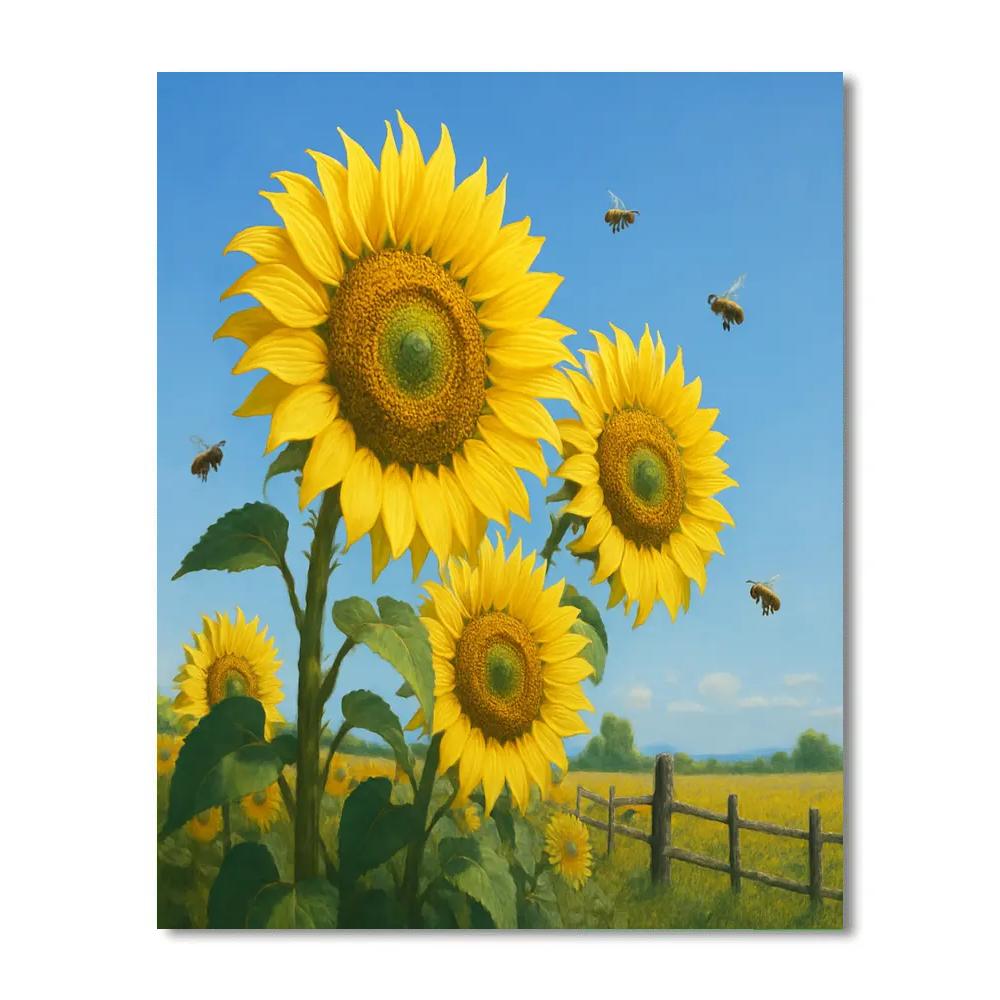 Sunflower Radiant Orbit DIY paint by numbers