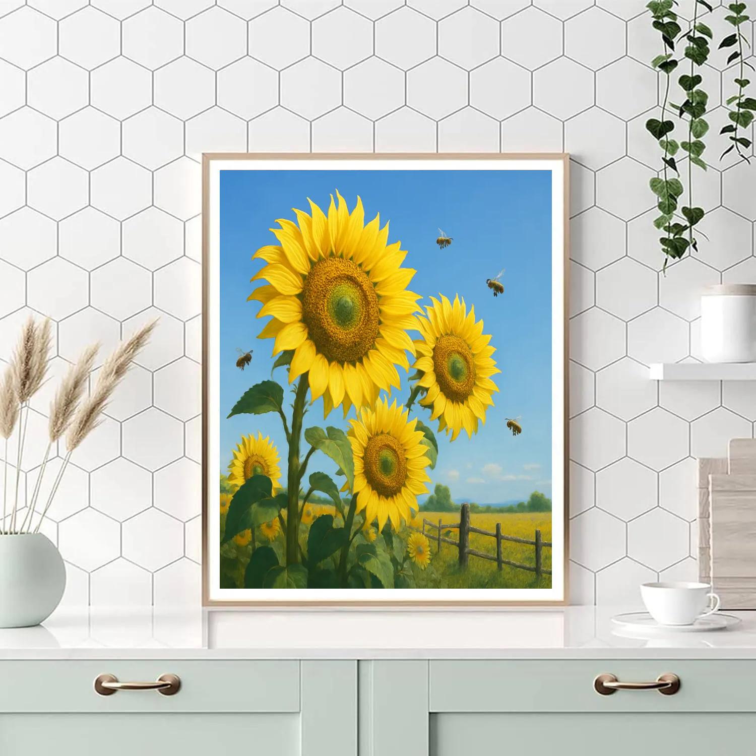 Sunflower Radiant Orbit DIY paint by numbers