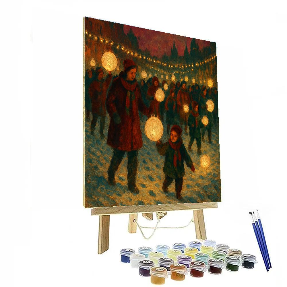 Snow Lantern Festival Parade paint by color