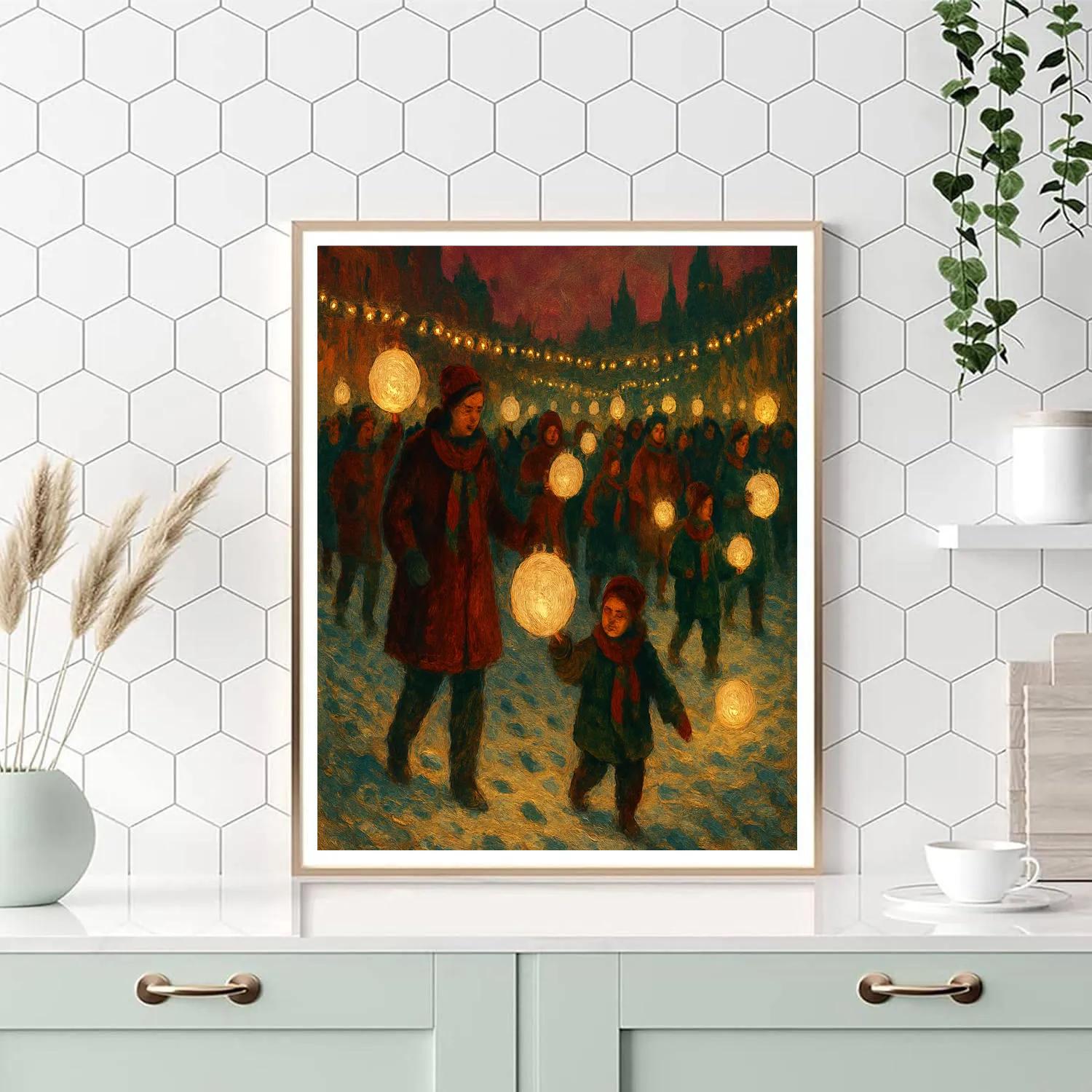 Snow Lantern Festival Parade paint by color