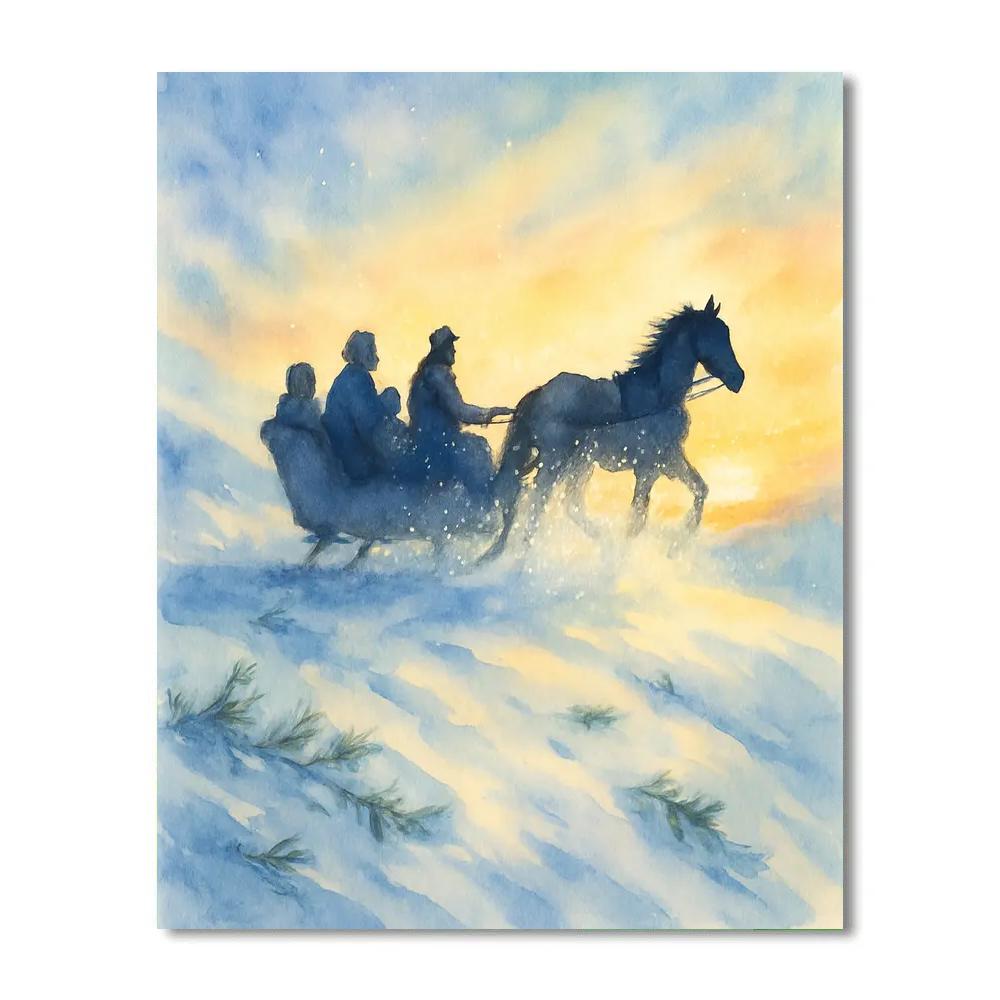 Sleigh Bells Along Frosty Ridge Number painting