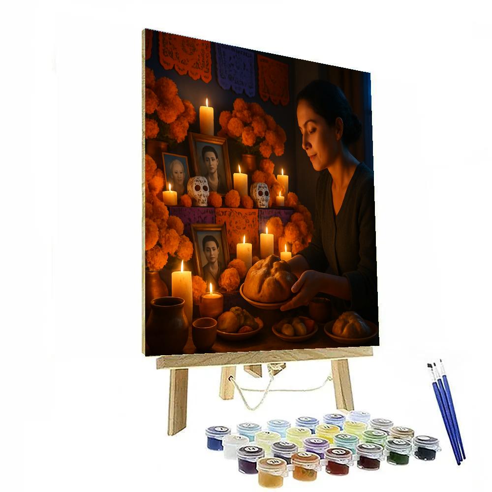 Día De Muertos Traditional Altar Ceremony Paint by numbers art