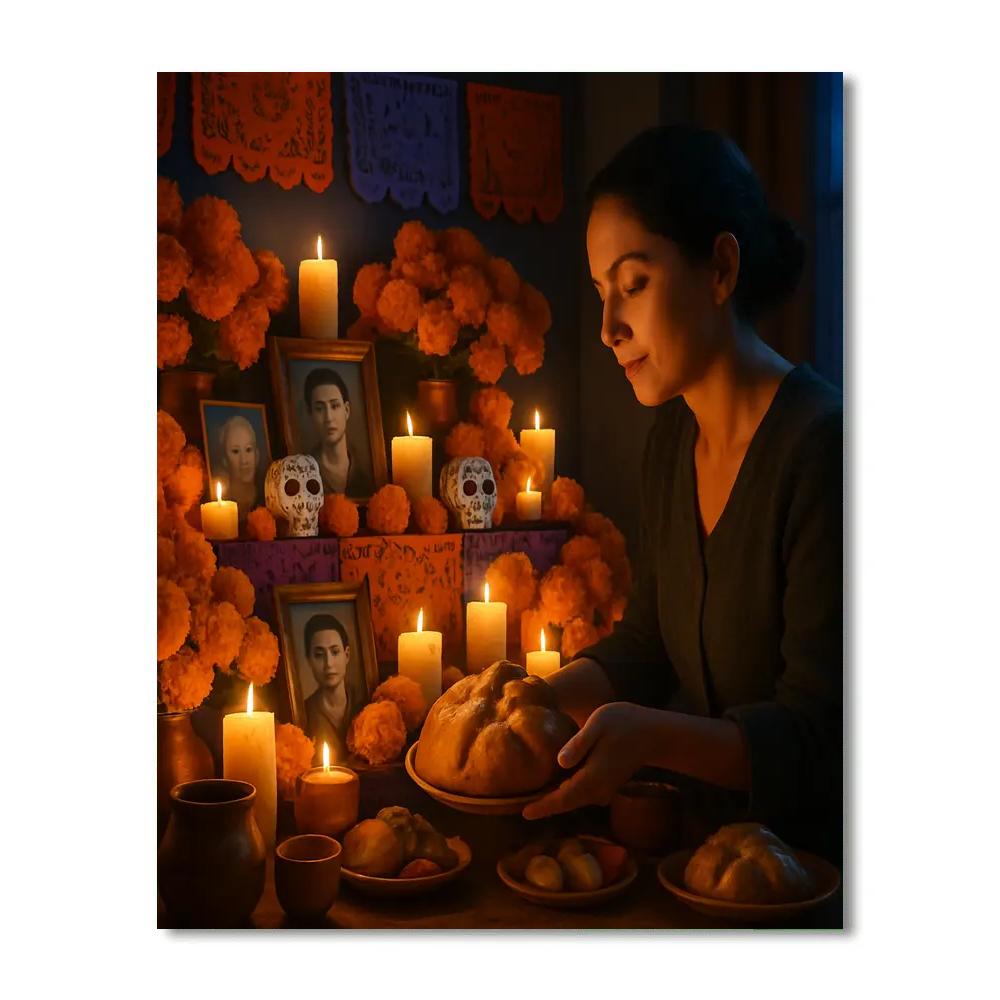 Día De Muertos Traditional Altar Ceremony Paint by numbers art